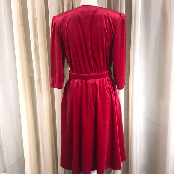 Vintage Anthony Richards Red Velvet Christmas dress size 14 - Picture 7 of 14
